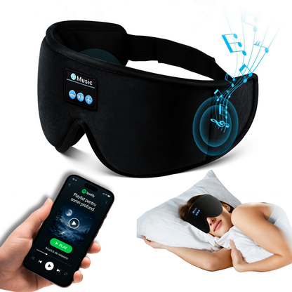 Sleeping Mask with Integrated Headphones, NARCIX®, Ideal Sleep Mask for a Deep and Peaceful Sleep, Sound and Light Isolation, Ergonomic 3D Design, Hypoallergenic Material, Bluetooth 5.1, Black