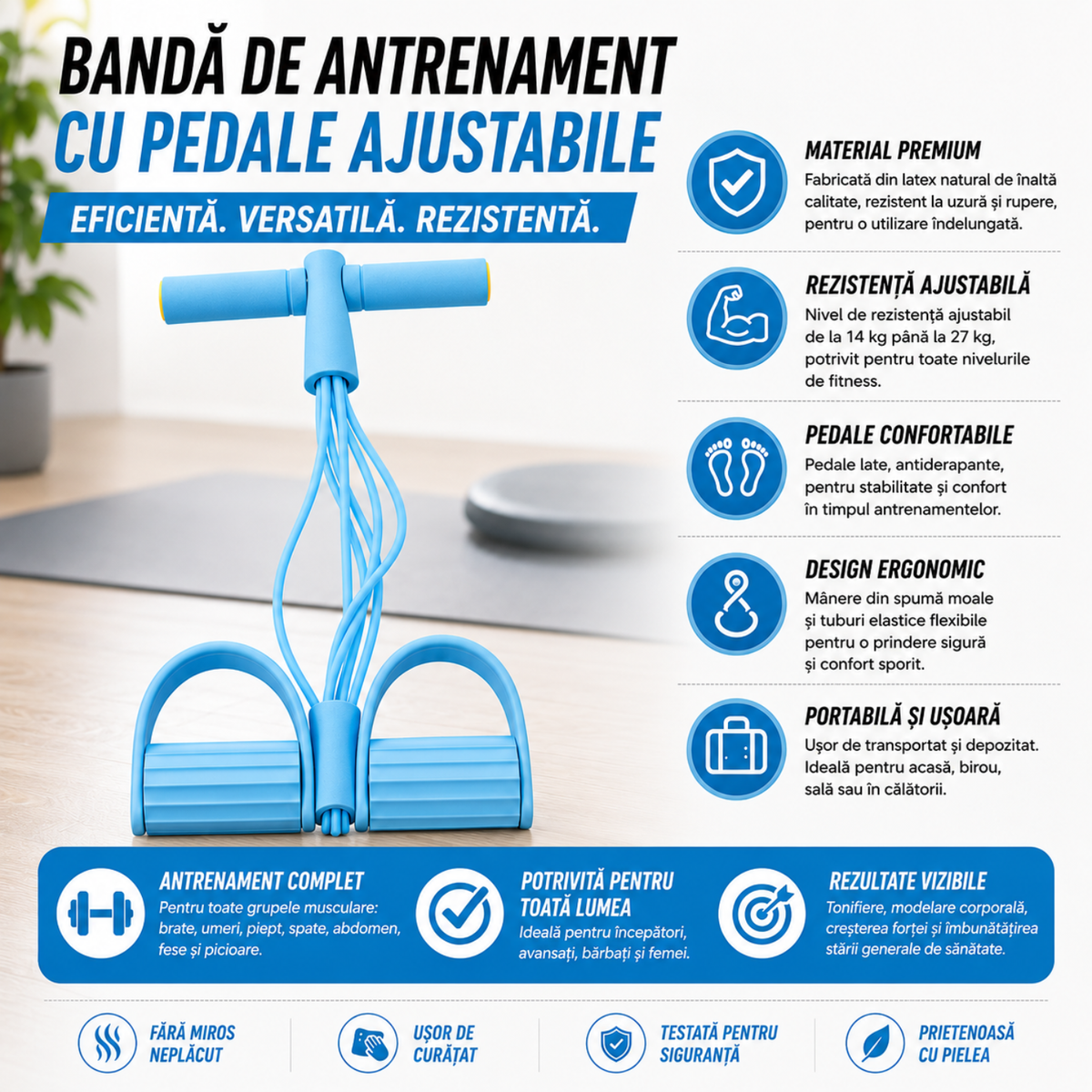 Banda Elastica cu Pedale, Albastra
