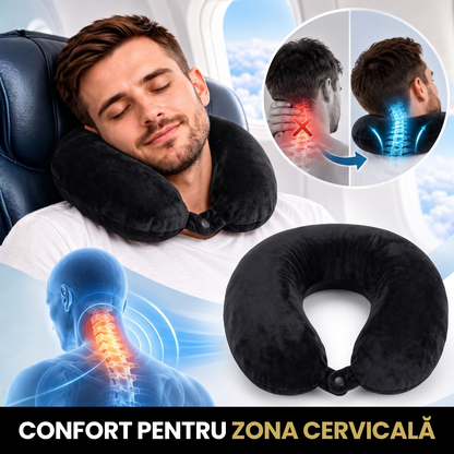 Perna de Calatorie pentru Gat din Spuma cu Memorie, Negru