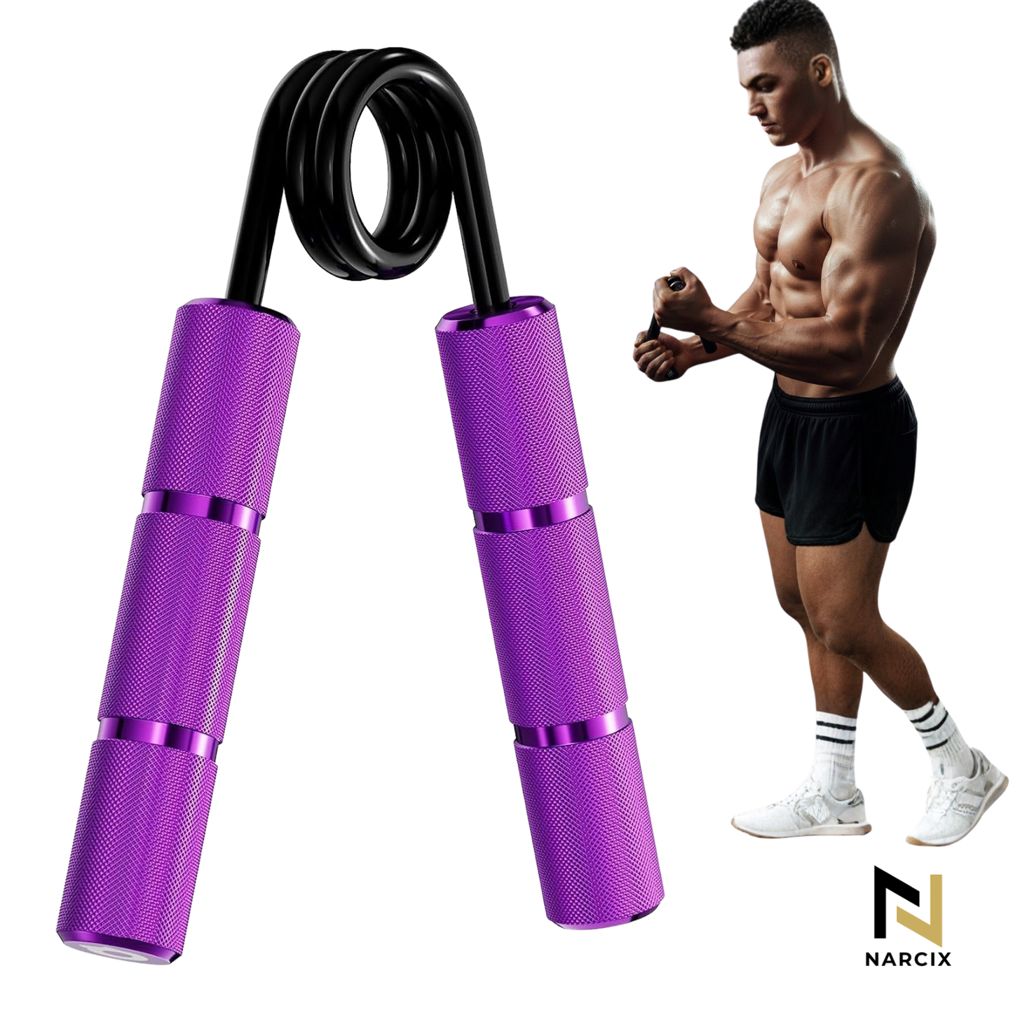 Flexor Antebraț NARCIX®, Hand Gripper Profesional Mov, Rezistență 25KG, Mânere din Aluminiu Anodizat cu Textură Anti-Alunecare, Arc Rezistent, Antrenament Mâini, Degete și Priză