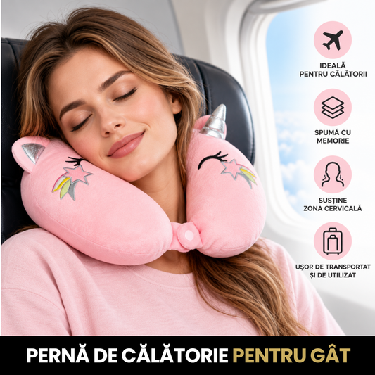 Perna de Calatorie pentru Gat din Spuma cu Memorie, Roz