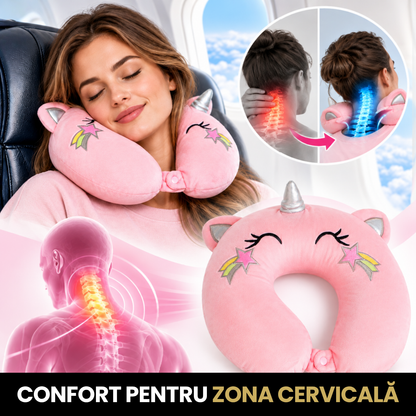 Perna de Calatorie pentru Gat din Spuma cu Memorie, Roz