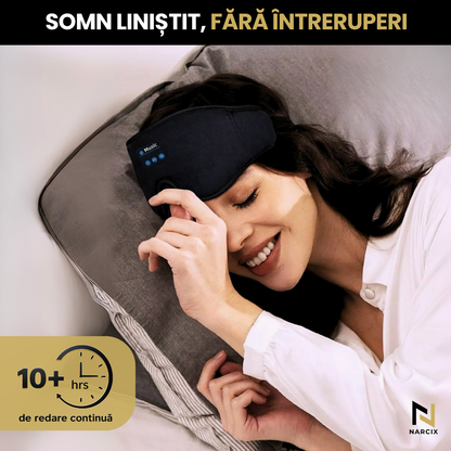 Sleeping Mask with Integrated Headphones, NARCIX®, Ideal Sleep Mask for a Deep and Peaceful Sleep, Sound and Light Isolation, Ergonomic 3D Design, Hypoallergenic Material, Bluetooth 5.1, Black