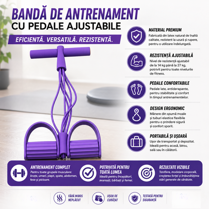 Banda Elastica cu Pedale, Violet