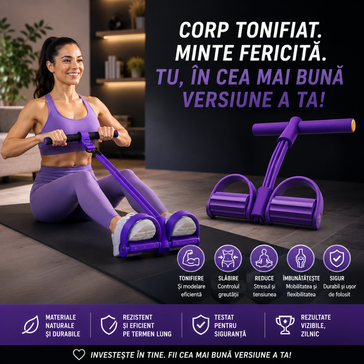 Banda Elastica cu Pedale, Violet