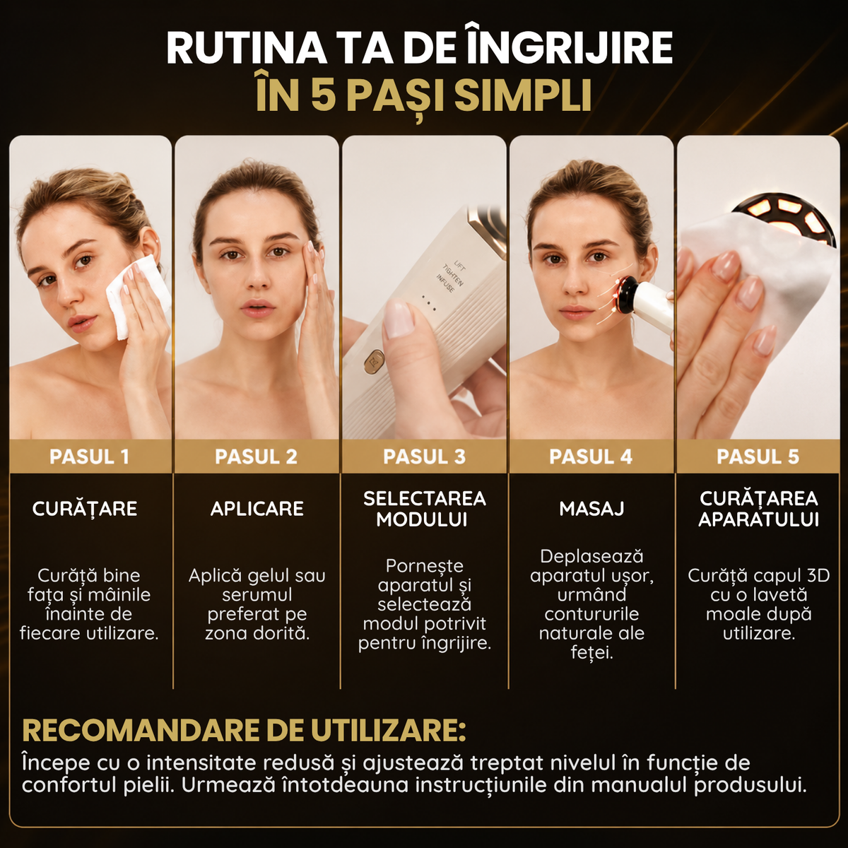 Aparat Profesional pentru Tratament FacialLifting, Anti-Rid, Masaj Facial